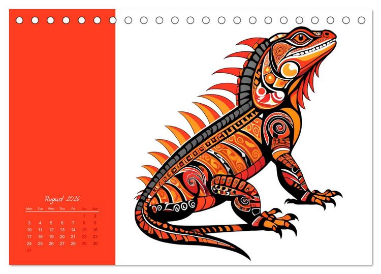 Produktbild: Tribal animals (Desk Calendar 2026 DIN A5 landscape), CALVENDO 12 Month DeskCalendar