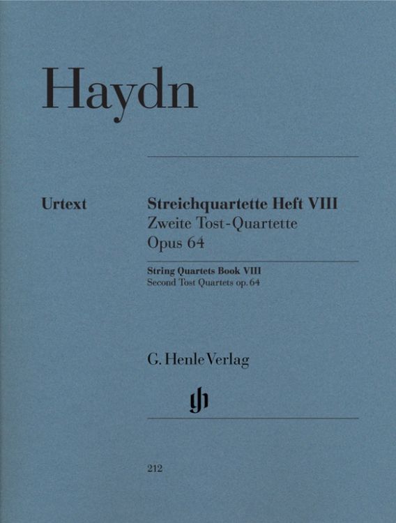 Produktbild: Joseph Haydn - Streichquartette Heft VIII op. 64 (Zweite Tost-Quartette)
