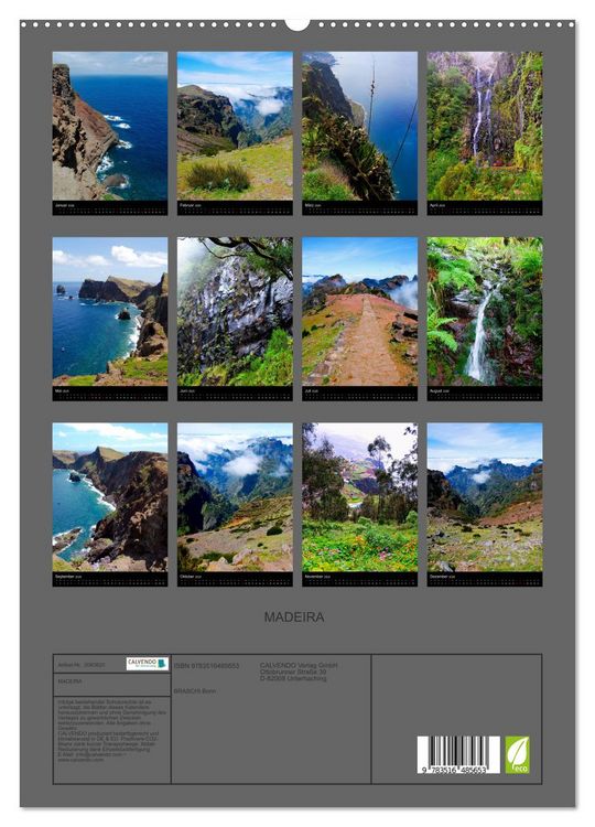 Produktbild: MADEIRA (hochwertiger Premium Wandkalender 2026 DIN A2 hoch), Kunstdruck in Hochglanz