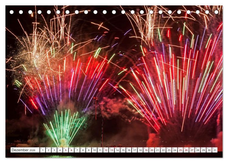 Produktbild: Feuerwerk - Kunstwerke am Himmel (Tischkalender 2026 DIN A5 quer), CALVENDO Monatskalender