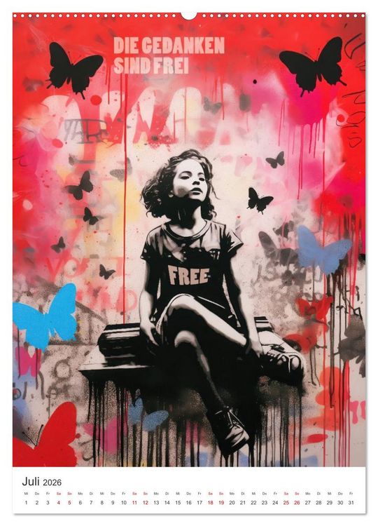 Produktbild: STREETART Neu Erleben Ein KI-Kunstkalender (hochwertiger Premium Wandkalender 2026 DIN A2 hoch), Kunstdruck in Hochglanz
