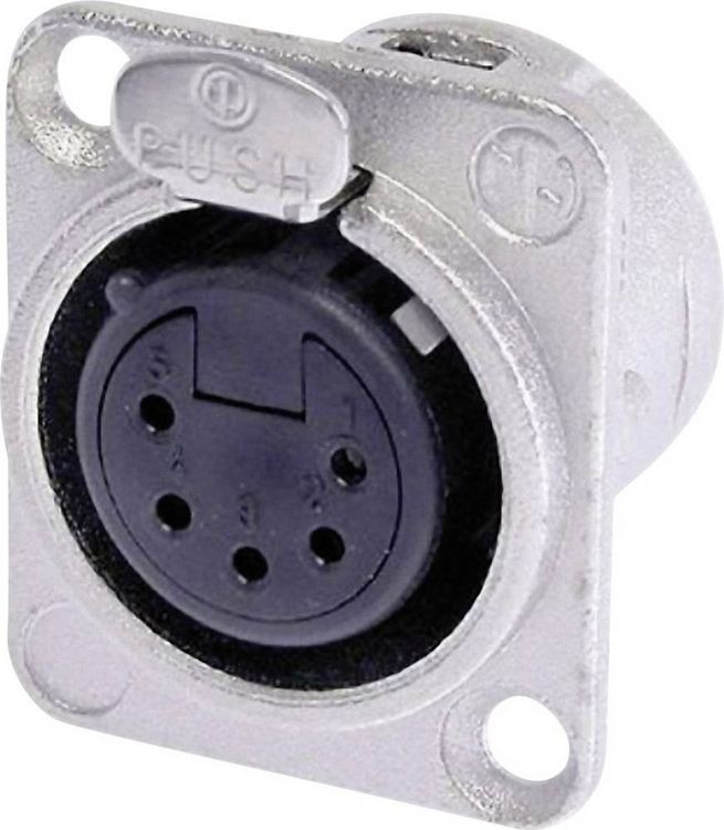 Produktbild: Neutrik NC5FD-L-1 XLR-Steckverbinder Flanschbuchse, Kontakte gerade Polzahl: 5 Silber 1St.
