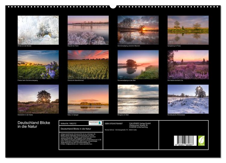 Produktbild: Deutschland Blicke in die Natur (hochwertiger Premium Wandkalender 2026 DIN A2 quer), Kunstdruck in Hochglanz
