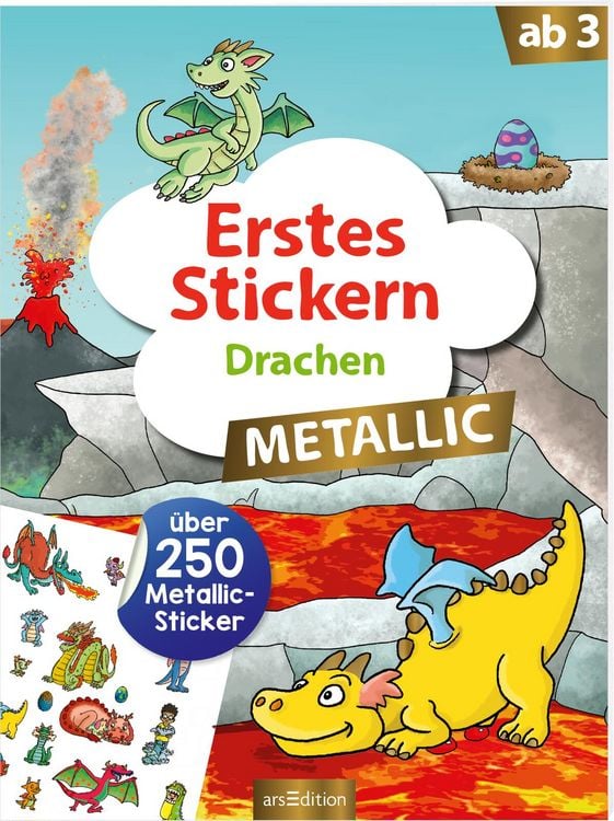 Produktbild: Erstes Stickern Metallic &ndash; Drachen