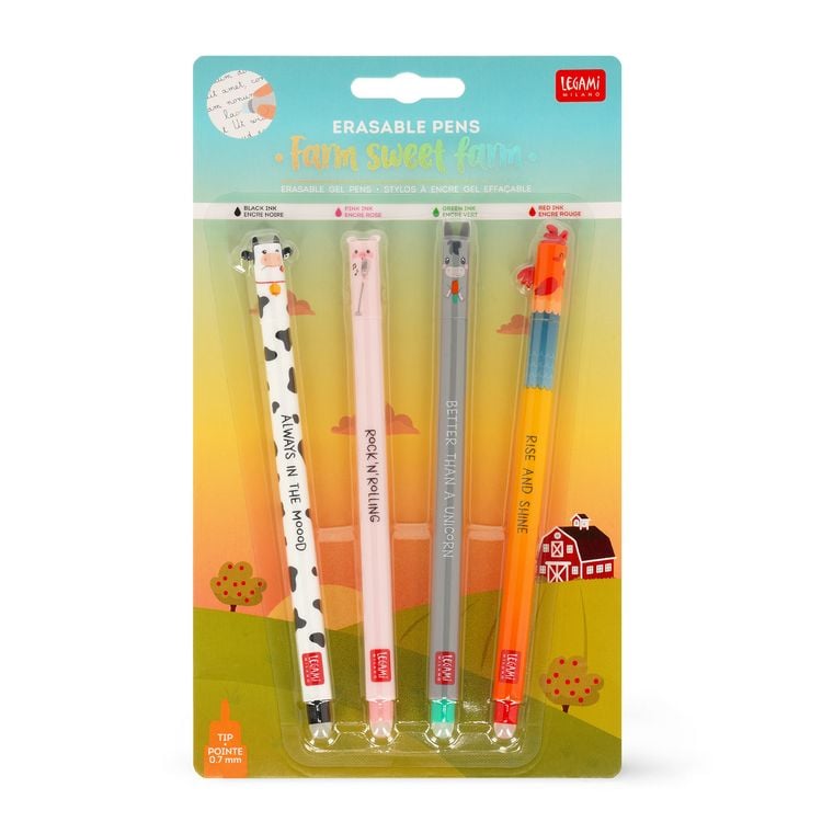 Produktbild: Legami löschbarer Gelstift - Farm Sweet Farm - Set of 4