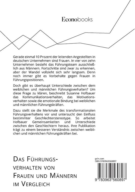 Produktbild: Das F&uuml;hrungsverhalten von Frauen und M&auml;nnern im Vergleich. Wie unterscheiden sich weibliche und m&auml;nnliche F&uuml;hrungskr&auml;fte?