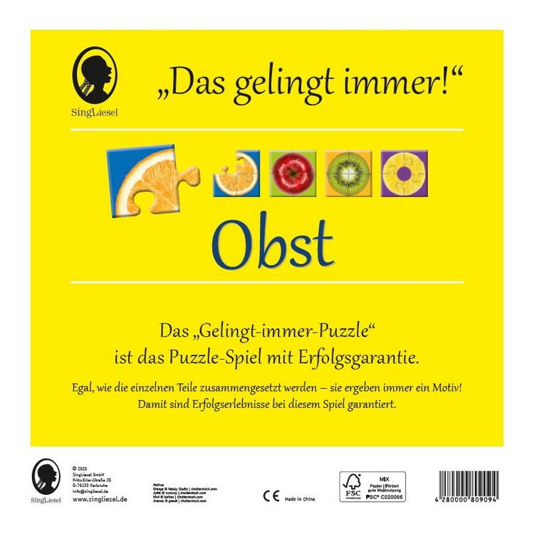 Produktbild: Das "Gelingt immer"-Puzzle Obst. Das Puzzle-Spiel f&uuml;r Senioren mit Demenz