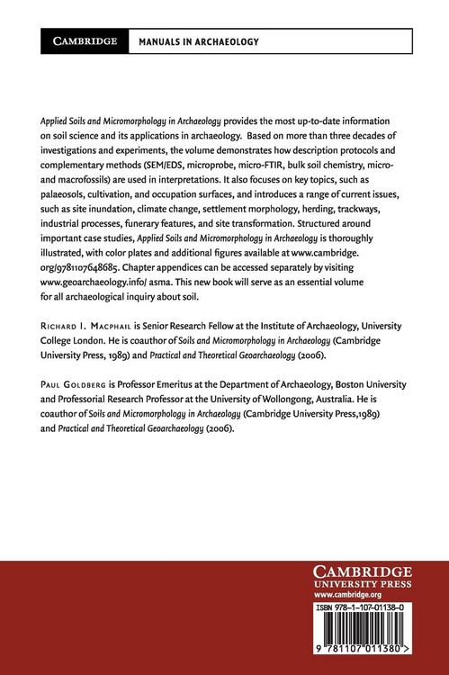 Produktbild: Applied Soils and Micromorphology in Archaeology