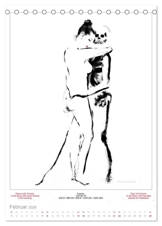 Produktbild: TOTENTANZ HERRENWAHL Haiku Zenga Photo DANCE OF DEATH MEN'S CHOICE (Tischkalender 2026 DIN A5 hoch), CALVENDO Monatskalender