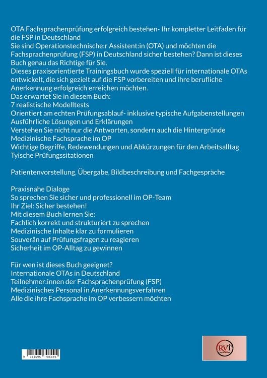 Produktbild: FSP f&uuml;r OTA: Sicher durch die Fachsprachenpr&uuml;fung * 7 Modelltests mit L&ouml;sungen f&uuml;r ausl&auml;ndische OTAs