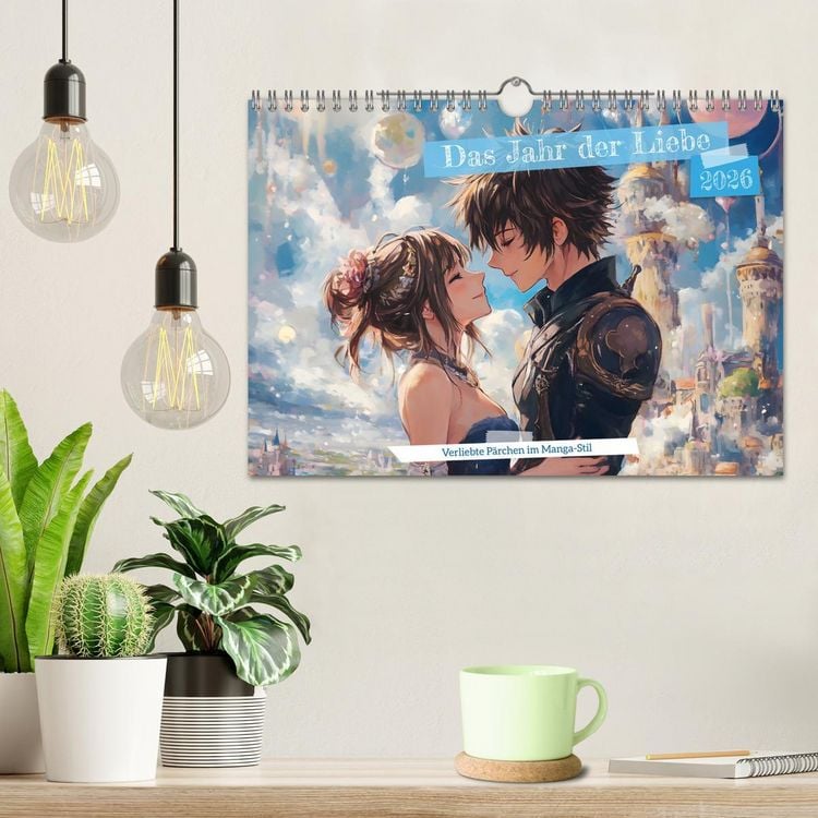 Produktbild: Das Jahr der Liebe: Verliebte P&auml;rchen im Manga-Stil (Wandkalender 2026 DIN A4 quer), CALVENDO Monatskalender
