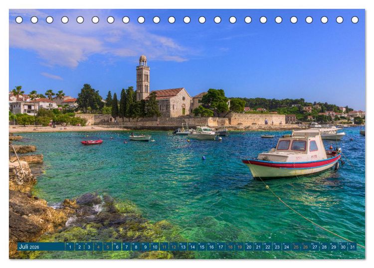 Produktbild: Insel Hvar - Der sonnigste Platz der Adria (Tischkalender 2026 DIN A5 quer), CALVENDO Monatskalender