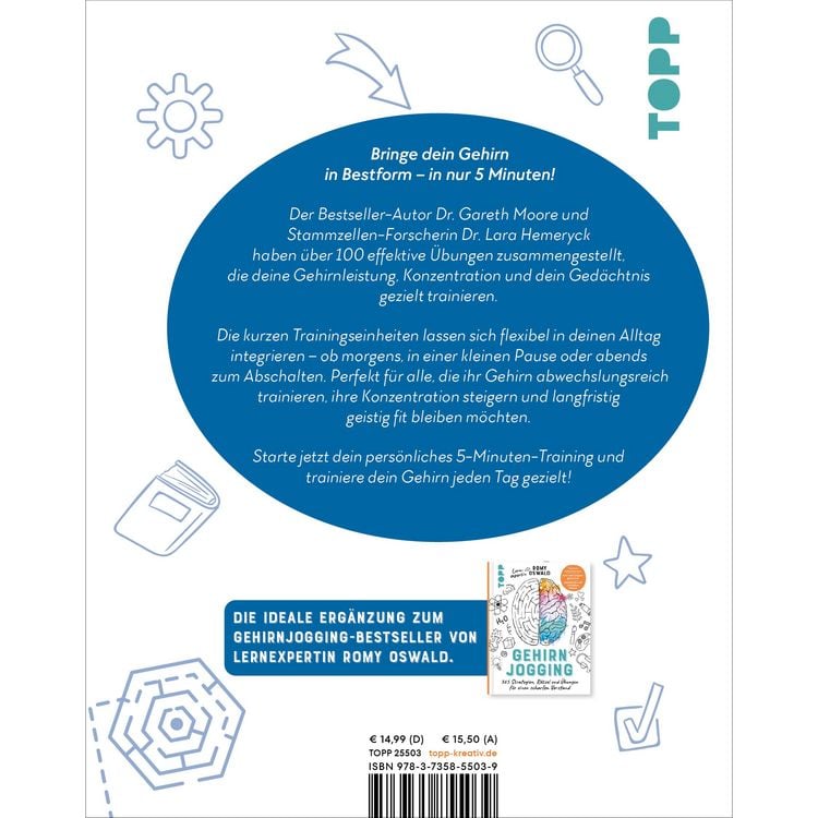 Produktbild: Gehirnjogging - Das 5 Minuten-Denksport-Buch