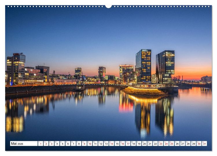 Produktbild: Urbane Impressionen. D&uuml;sseldorf - Moderne Stadt mit gr&uuml;nem Herz. (hochwertiger Premium Wandkalender 2026 DIN A2 quer), Kunstdruck in Hochglanz