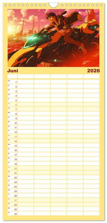 Produktbild: Familienplaner 2026 - Die Zukunft wird richtig cool mit 5 Spalten (Wandkalender, 21 x 45 cm) CALVENDO