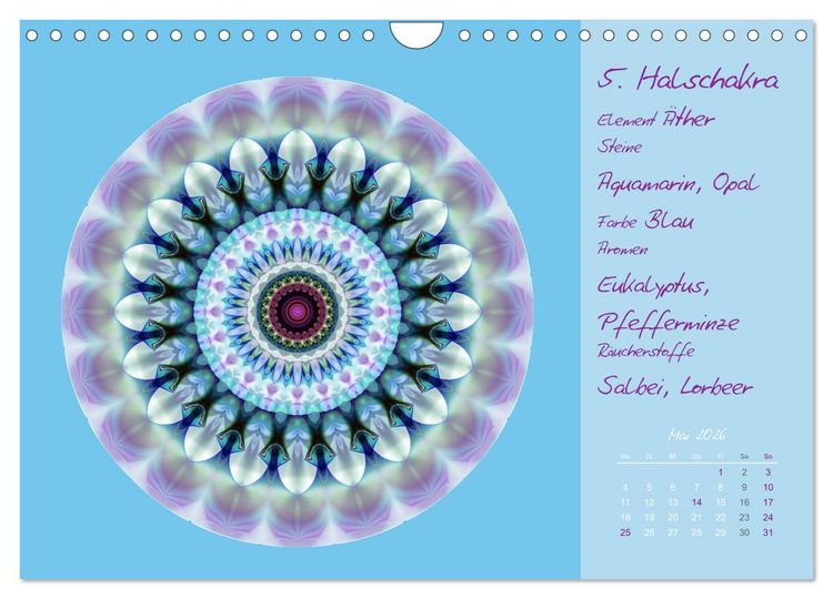 Produktbild: Kleine Chakrenlehre (Wandkalender 2026 DIN A4 quer), CALVENDO Monatskalender