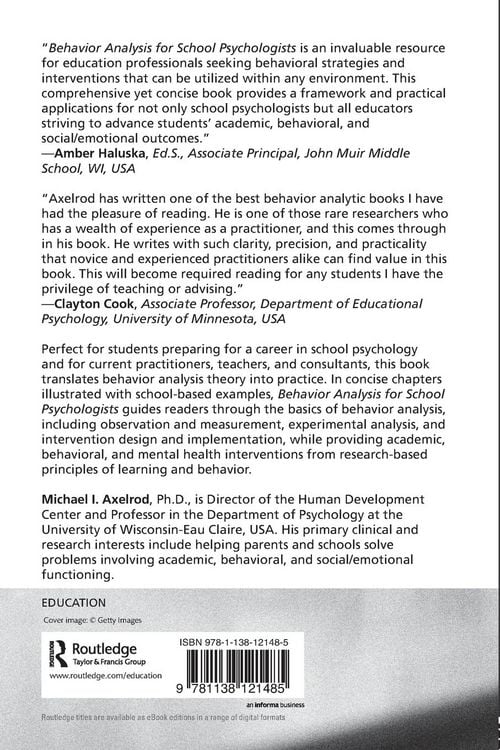 Produktbild: Behavior Analysis for School Psychologists