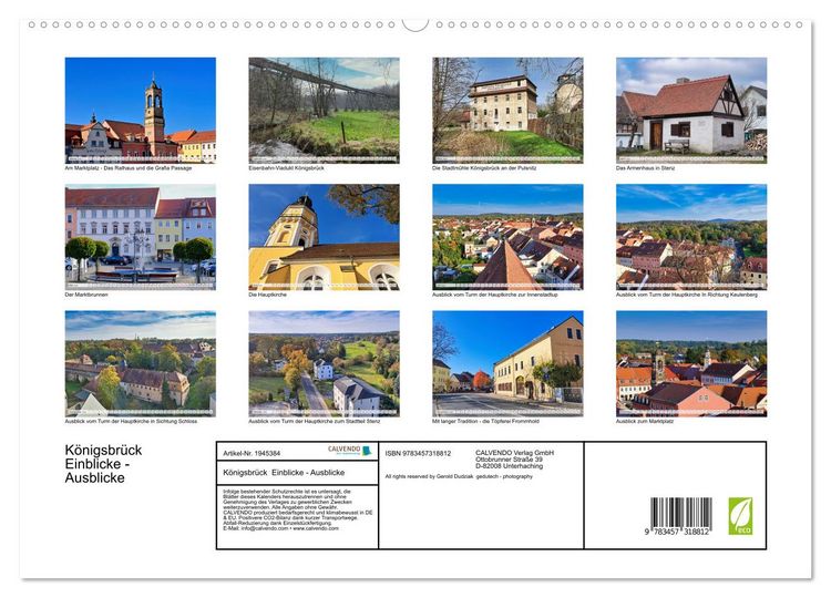 Produktbild: K&ouml;nigsbr&uuml;ck Einblicke - Ausblicke (hochwertiger Premium Wandkalender 2026 DIN A2 quer), Kunstdruck in Hochglanz