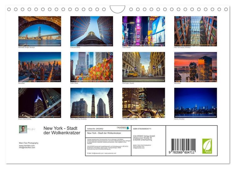 Produktbild: New York - Stadt der Wolkenkratzer (Wandkalender 2027 DIN A4 quer), CALVENDO Monatskalender