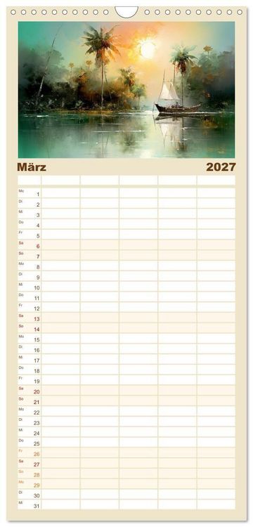 Produktbild: Familienplaner 2027 - Karibisches Flair mit 5 Spalten (Wandkalender, 21 x 45 cm) CALVENDO