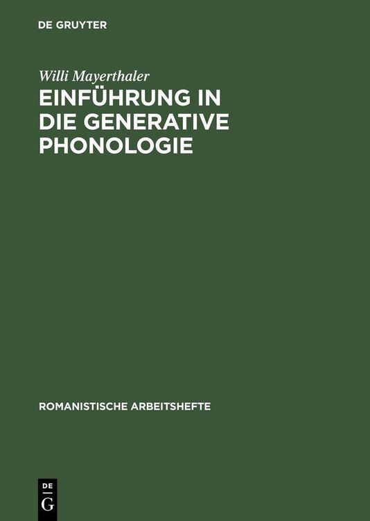 Produktbild: Einf&uuml;hrung in die generative Phonologie