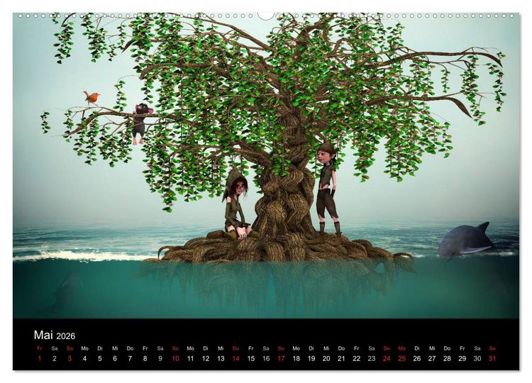 Produktbild: M&auml;rchenhaftes f&uuml;r Kinder (hochwertiger Premium Wandkalender 2026 DIN A2 quer), Kunstdruck in Hochglanz