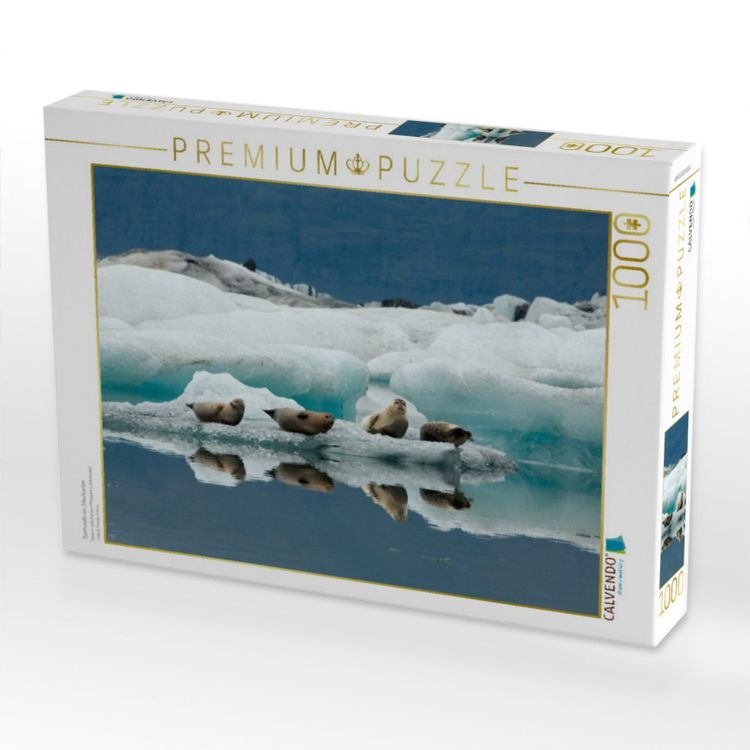 Produktbild: CALVENDO Puzzle Seehunde im J&ouml;kulsarlon | 1000 Teile Lege-Gr&ouml;&szlig;e 64x48cm Foto-Puzzle f&uuml;r gl&uuml;ckliche Stunden
