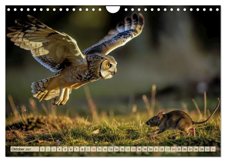 Produktbild: Eulen - furchtlos und elegant (Wandkalender 2027 DIN A4 quer), CALVENDO Monatskalender