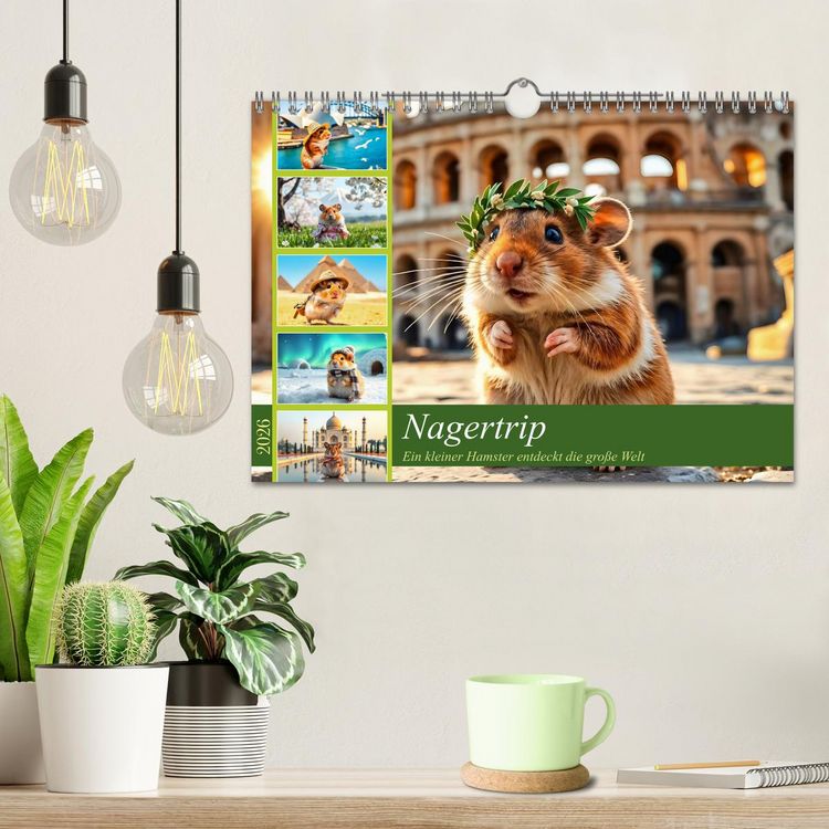 Produktbild: Nagertrip - Ein kleiner Hamster entdeckt die gro&szlig;e Welt (Wandkalender 2026 DIN A4 quer), CALVENDO Monatskalender