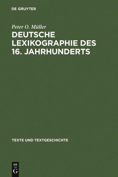 Produktbild: Deutsche Lexikographie des 16. Jahrhunderts