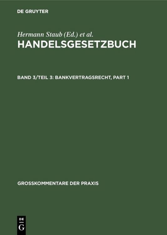Produktbild: Handelsgesetzbuch / Bankvertragsrecht