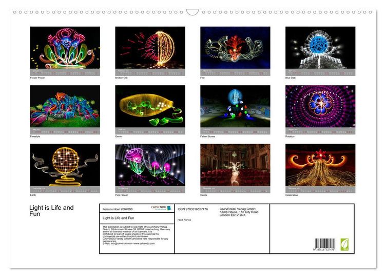 Produktbild: Light is Life and Fun (Wall Calendar 2026 DIN A2 landscape), CALVENDO 12 Month Wall Calendar