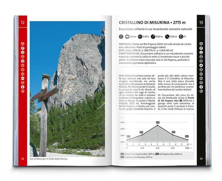 Produktbild: KOMPASS guida escursionistica Dolomiti di Sesto, Parco Naturale Tre Cime, 50 itinerari