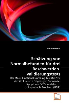 Produktbild: Wiedmaier, P: Sch&auml;tzung von Normalbefunden f&uuml;r drei Beschwer