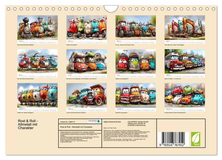 Produktbild: Rost & Roll - Altmetall mit Charakter (Wandkalender 2027 DIN A4 quer), CALVENDO Monatskalender