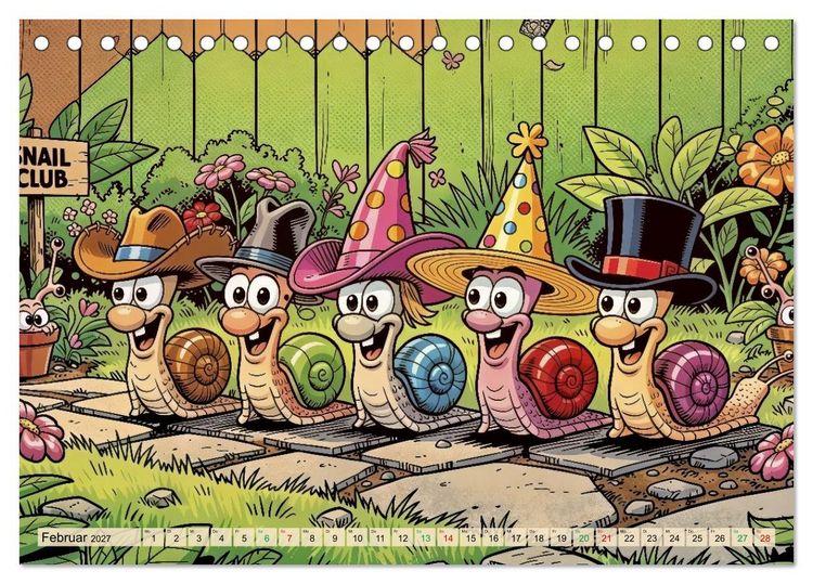 Produktbild: Lustige Weinbergschnecken - Comic (Tischkalender 2027 DIN A5 quer), CALVENDO Monatskalender