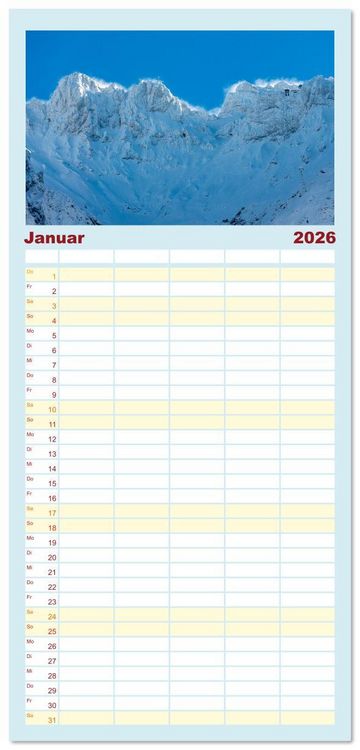 Produktbild: Familienplaner 2026 - Bayerisches Alpenparadies mit 5 Spalten (Wandkalender, 21 x 45 cm) CALVENDO
