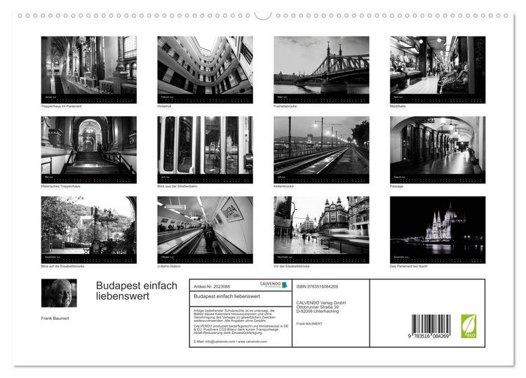 Produktbild: Budapest einfach liebenswert (hochwertiger Premium Wandkalender 2026 DIN A2 quer), Kunstdruck in Hochglanz