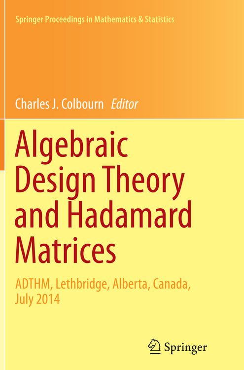 Produktbild: Algebraic Design Theory and Hadamard Matrices