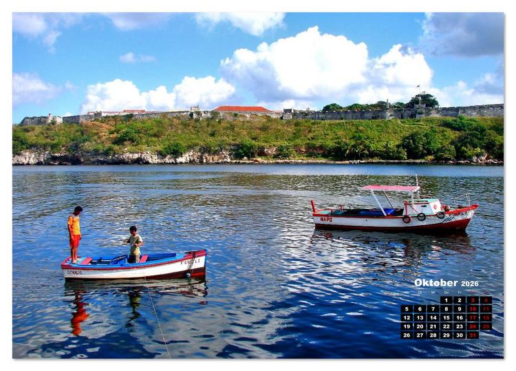 Produktbild: Pescadores - Fischer in Havanna (Tischkalender 2026 DIN A5 quer), CALVENDO Monatskalender