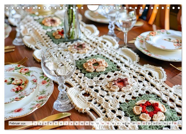 Produktbild: Granny Square Kunst - Ein Jahr voller kreativer H&auml;kelideen (Wandkalender 2026 DIN A4 quer), CALVENDO Monatskalender