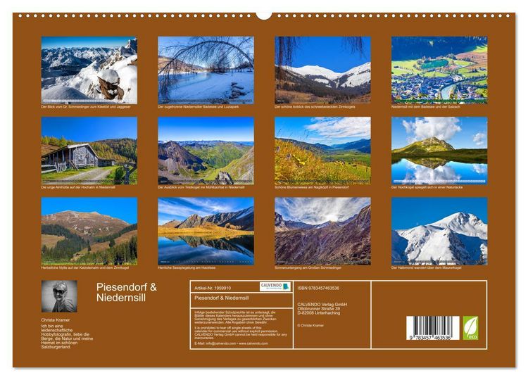 Produktbild: Piesendorf & Niedernsill (hochwertiger Premium Wandkalender 2026 DIN A2 quer), Kunstdruck in Hochglanz