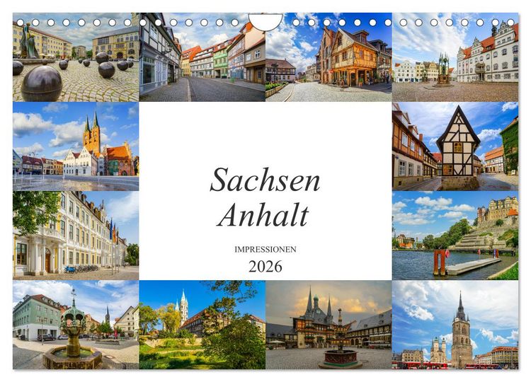 Produktbild: Sachsen Anhalt Impressionen (Wandkalender 2026 DIN A4 quer), CALVENDO Monatskalender