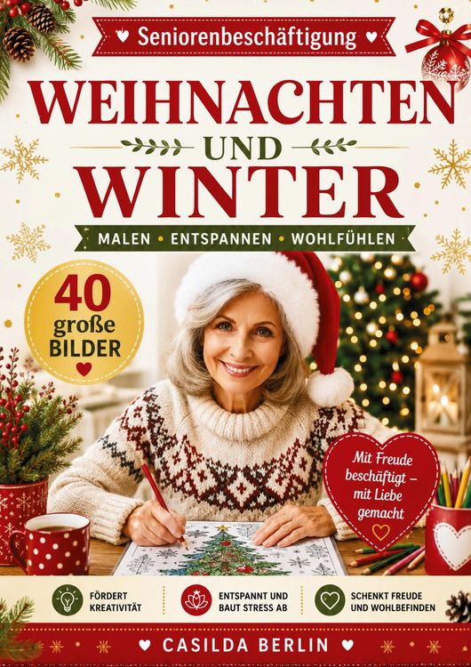 Produktbild: Weihnachten und Winter - Malbuch f&uuml;r Senioren