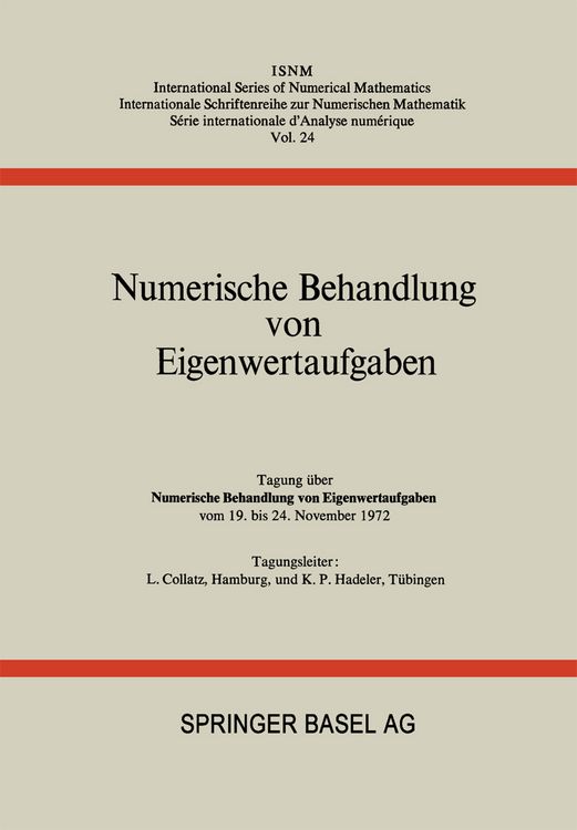 Produktbild: Numerische Behandlung von Eigenwertaufgaben