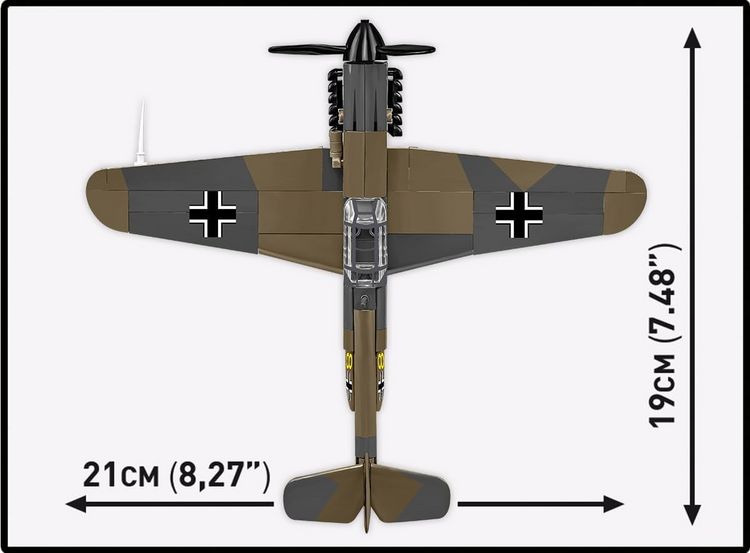 Produktbild: COBI Historical Collection 5873 - Messerschmitt BF-109F, Bausatz 1:48, 123 Klemmbausteine