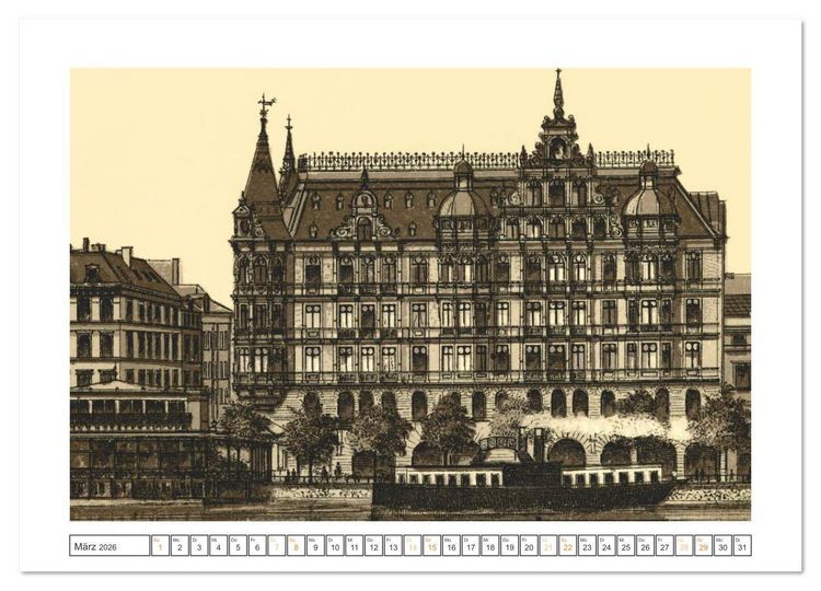 Produktbild: Hamburg: Die Hafenstadt auf historischen Stichen (Wandkalender 2026 DIN A2 quer), CALVENDO Monatskalender