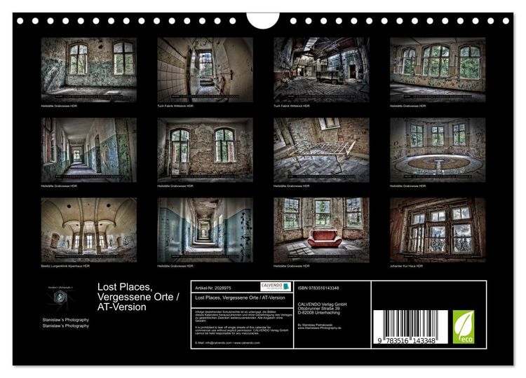 Produktbild: Lost Places, Vergessene Orte / AT-Version (Wandkalender 2026 DIN A4 quer), CALVENDO Monatskalender