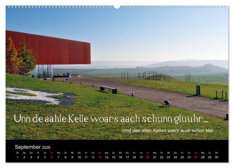 Produktbild: Die Wetterau mit Mundart-Statements (hochwertiger Premium Wandkalender 2026 DIN A2 quer), Kunstdruck in Hochglanz