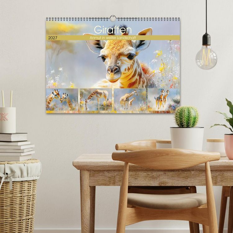 Produktbild: Giraffen. Anmut in weiter Landschaft (Wandkalender 2027 DIN A3 quer), CALVENDO Monatskalender